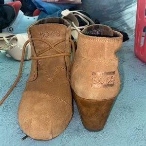 Brown BOBS wedge boots- size 6.5W